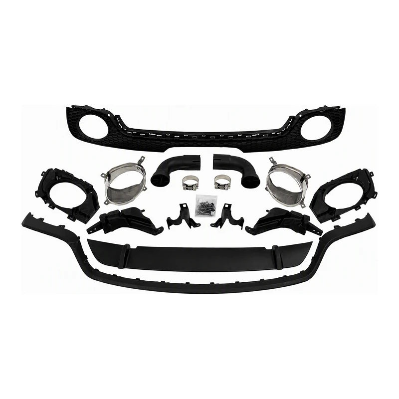 2008-2014 Audi TT TTS MK2 TTRS Style Rear Diffuser Conversion Kit - Complete Parts Layout